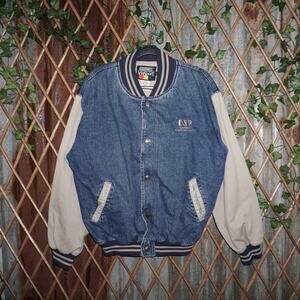Large - Vintage Y2K hartwell 1990s embroidered denim bomber